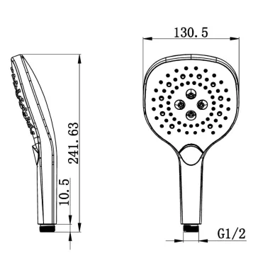 Ручной душ Wonzon & Woghand WW-981358-CR хром 1