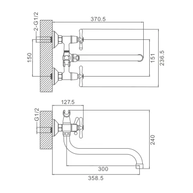 Смеситель для ванны Prohanss P11 P11.22 хром 1