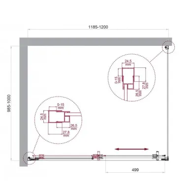 Душевой уголок BelBagno Luce LUCE-AH-1-120/100-C-Cr 120x100 см, хром/прозрачное стекло 5