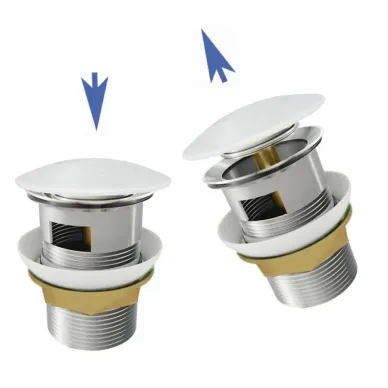 Сливной набор для раковины Teymi Solli T140103 с переливом, click-clack, белый 9