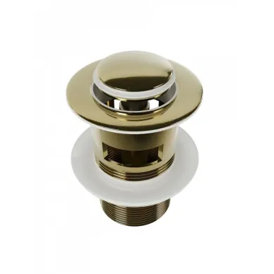 Сливной набор для раковины Teymi Ritta T140225 с переливом, click-clack, золото 9