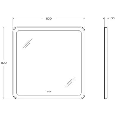 Зеркало Cezares Multicolore CZR-SPC-MC-800-800-RGB-TCH 80x80 см, с подсветкой RGB и сенсорным выключателем, с памятью 7