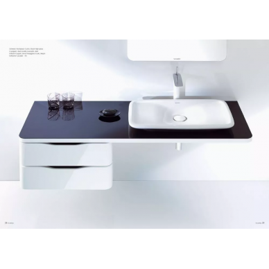 Тумба для ванной Duravit PuraVida (PV071С) (130 см) поверхность аллюминий кромка белая 6