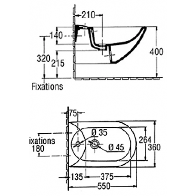 Биде подвесное Jacob Delafon Odeon (E1070) 1
