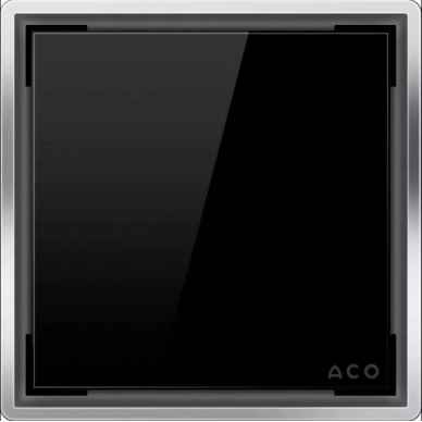 Дизайн-решетка ACO Showerpoint (5141.38.01) 150x150 мм, черное стекло 0