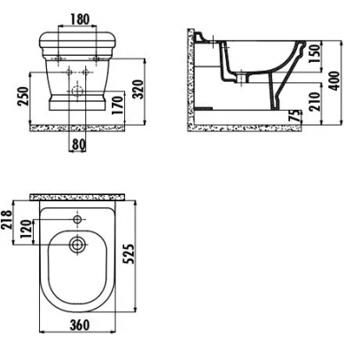 Биде подвесное Creavit Antik (AN510-00CB00E-0000) 1