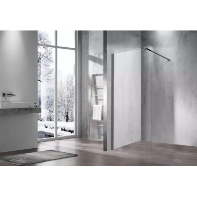 Душевая перегородка Vincea Walk-In (VSW-1H600CLGM) 60х200 см, профиль вороненая сталь/стекло прозрачное 1