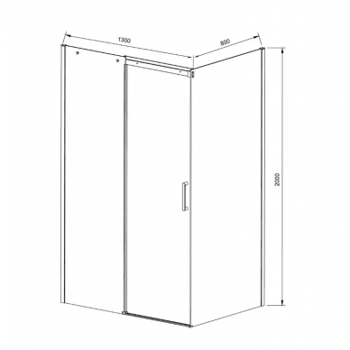 Душевой уголок Vincea Dice (VSR-4D8013CL) 130х80х200 см, профиль хром/стекло прозрачное 3