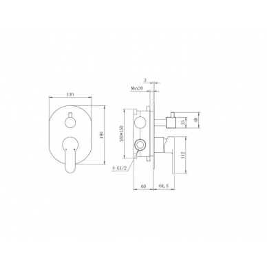 Душевая система Berges Nardis 3R (071013) с поворотным изливом, хром 5