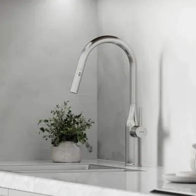 Смеситель для кухни Sancos Grand (SC4002BNG) выдвижной излив, нержавеющая сталь 6