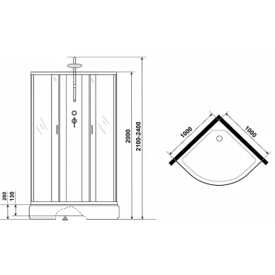 Душевая кабина Niagara Classic NG-6702-14BKT (1000х1000х2100) 7
