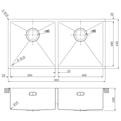 Мойка кухонная Lemark Proran 900 9936139 86,5x44 см, графит матовый 1