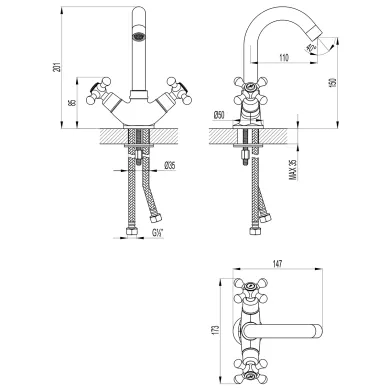 Смеситель для раковины Lemark Standard LM2107C хром 2