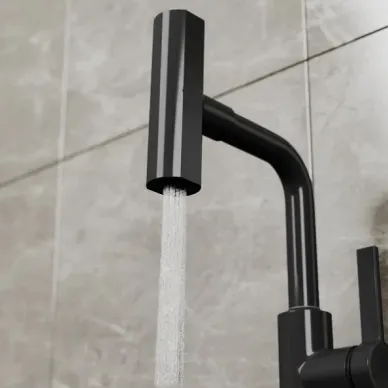 Смеситель для кухни Rush Tinos  TI3732-17Black с поворотным изливом, черный 6