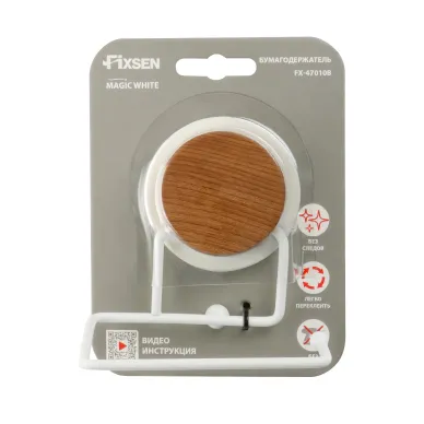Держатель туалетной бумаги Fixsen Magic White FX-47010B белый/дерево 3
