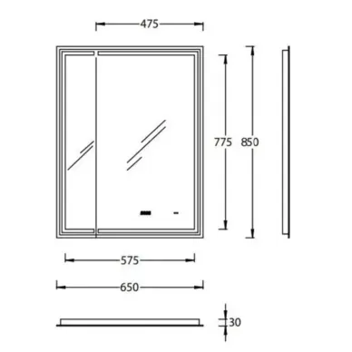 Kerama Marazzi Tecno Зеркало 65х85см., с поворотной дверцей, подсветкой и функцией антизапотевание TE.M.mi.65 6