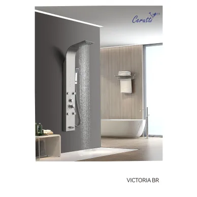 Душевая панель Cerutti SPA Victoria BR СТ9980 с гидромассажем, с изливом, матовая нержавеющая сталь 0