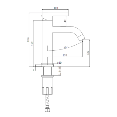 Смеситель для раковины Splenka S221 S221.10.06 черный 6