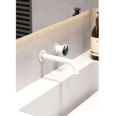 Смеситель для раковины Bronze de Luxe 9007W-G белый/зеленый, скрытого монтажа 5