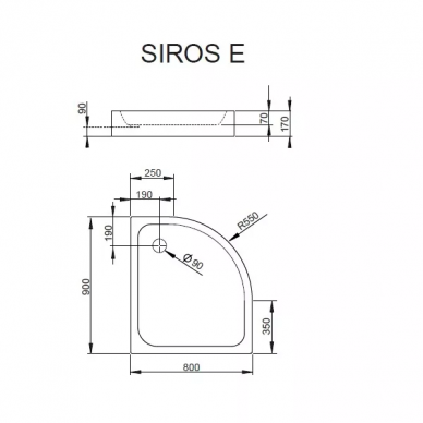 Душевой поддон Radaway Siros E Compact (SBE9817-1R) 90x80 (R) 1