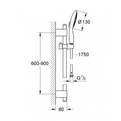 Душевой гарнитур Grohe Power and Soul 130 (27738000) 1