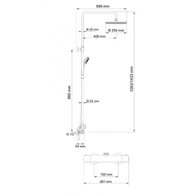 Душевая система Wasserkraft (A13302 Thermo) 5
