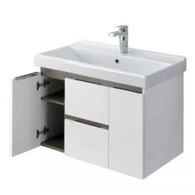 Тумба для ванной Aquaton Рене 80 (1A258601NRC80) белый/грецкий орех 8