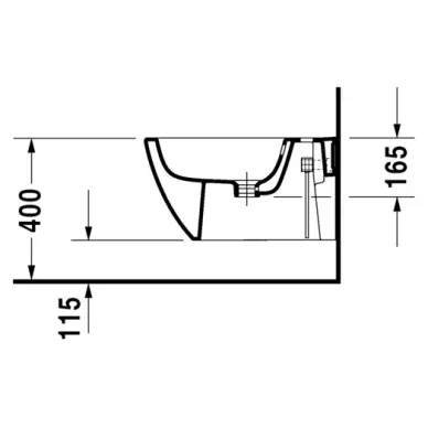 Биде подвесное Duravit Happy D.2 (2258151300) антрацит матовый 2