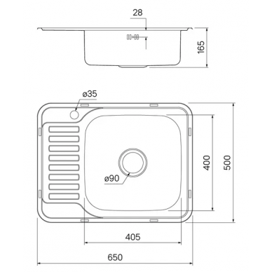 Мойка кухонная Iddis Basic (BAS65SRi77) 65*50 см, чаша справа, сатин 5