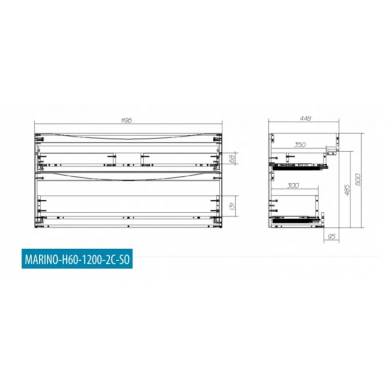 Тумба для ванной BelBagno Marino (MARINO-H60-1200-2C-SO-BL-P) 120 см, Bianco Lucido 5