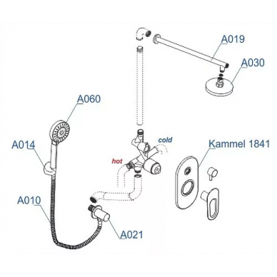 Душевая система Wasserkraft Kammel (A16830) хром 11