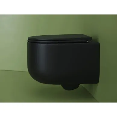 Унитаз подвесной Ceramicanova Ulma Rimless CN4006MB, чёрный матовый, с сиденьем микролифт 5