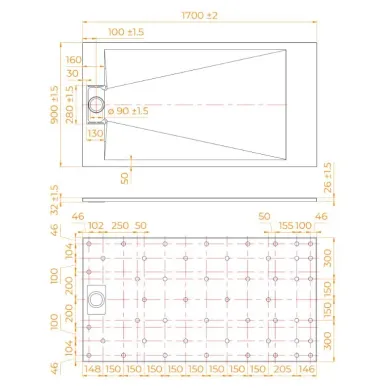 Поддон для душа RGW TUS-179W (553702917-01) (170х90) белый 5