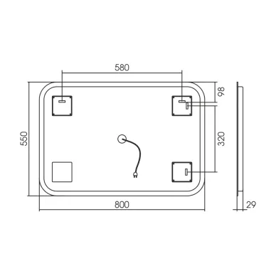 Зеркало Art&Max Siena S AM-SieS-550-800-DS-F 55х80 см с LED подсветкой 6