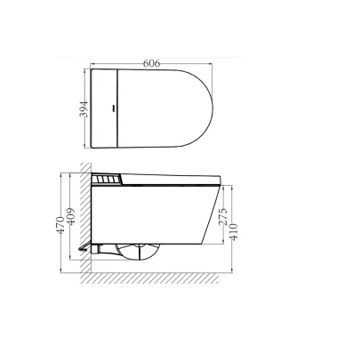 Умный подвесной унитаз Arrow Smart AKH1051H с функцией биде 12