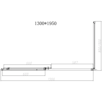 Душевой уголок Vincea Slim-N VSR-4SN8013CLGM 130х80х195 см, профиль вороненая сталь/стекло прозрачное 3