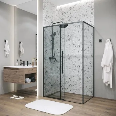 Душевой уголок Grossman Galaxy 110х70х195 см, стекло прозрачное/профиль чёрный матовый 7