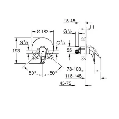 Смеситель для душа Grohe Eurostyle New (33635003) скрытого монтажа 1