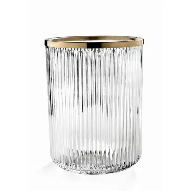 3SC Elegance Ведро, без крышки, 20хh28х20 см, цвет: прозрачный хрусталь/золото 24к. opaco EL65ACRGO 0