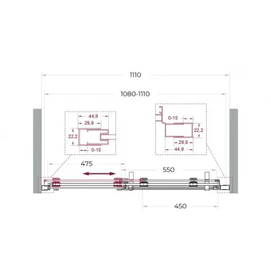 Душевая дверь BelBagno Marino MARINO-2-BF-1-110-C-CR 110 см, хром/прозрачное стекло 6