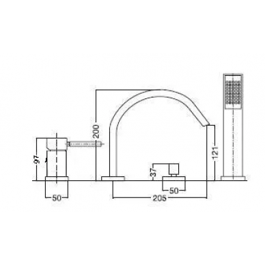 Смеситель для ванны Bugnatese Stone (9355CR) (хром) 1