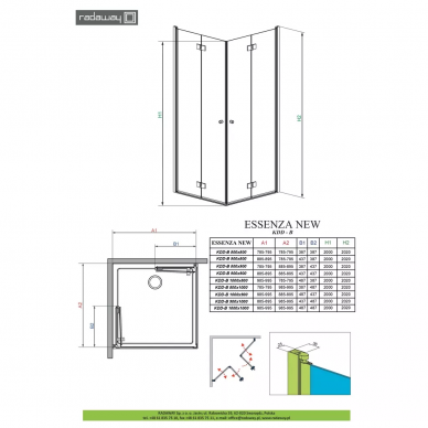 Левая часть душевой кабины Radaway Essenza (385070-01-01L) (80 см) (L) 6