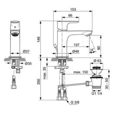 Смеситель для раковины Ideal Standard Connect AIR (A7007AA) 1