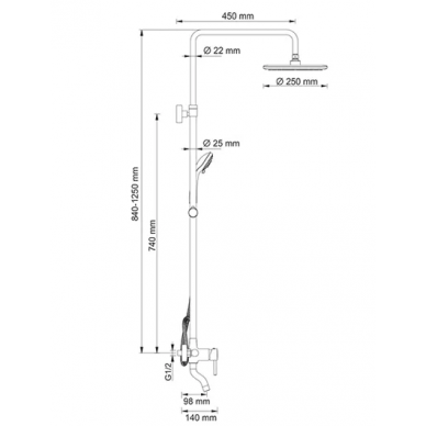 Душевая система Wasserkraft (A14401) 7