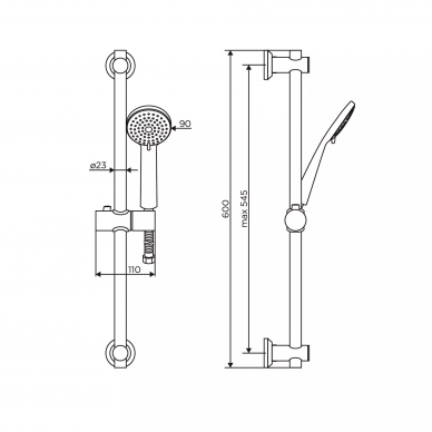 Душевая гарнитура Dorff Logic new (D0103000SS) (60 см) нержавеющая сталь 2