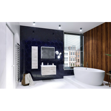 Тумба для ванной Roca Ronda (ZRU9303003) (70 см) белый глянец/бетон 7