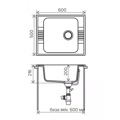 Мойка кухонная Polygran F-20 (F-20 №16 (Черн)) 1