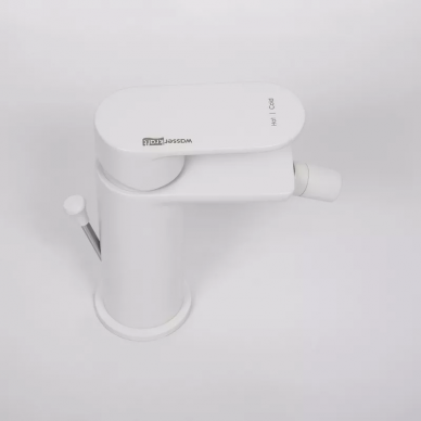 Смеситель для биде Wasserkraft Mindel (8506) с донным клапаном, белый Soft-touch 5