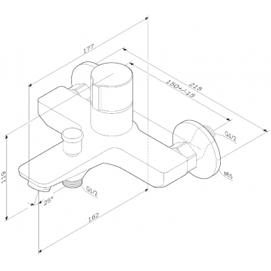 Набор для ванны AM.PM X-Joy (F85A10522) черный матовый 8