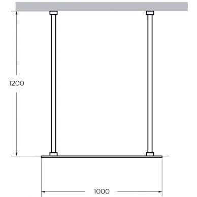 Душевая перегородка Cezares Liberta 100 (LIBERTA-L-2-100-120-GR-Cr) профиль хром/стекло серое 6